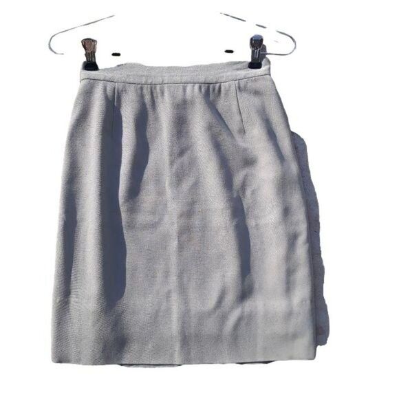 Vtg 70's Calvin Klein Collection Skirt 100% Wool Career Pencil Mini Taupe Sz XS - Picture 5 of 12